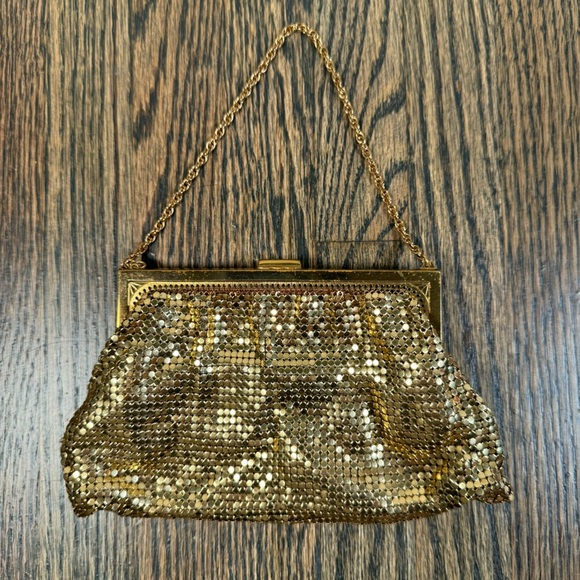 Vintage Whiting & Davis Gold Mesh Rhinestone Evening Bag - Picture 7 of 9